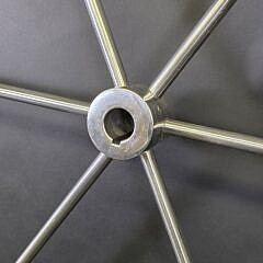 Large Six-Spoke Nickel Plated Yacht Ship Steering Wheel