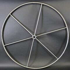 Large Six-Spoke Nickel Plated Yacht Ship Steering Wheel