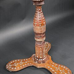 Vintage Anglo Indian Bone Inlaid Breakfast Occasional Table, 20th century