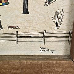 Vintage Dolores Hackenberger American Folk Art Oil on Canvas Painting, 20th century