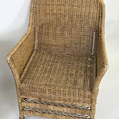 Pair of Vintage Coastal Rattan Club Chairs, 20th century