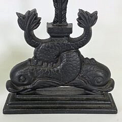 Vintage Cast Iron Double Dolphin Doorstop, 20th century