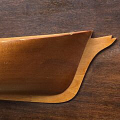 Vintage Carved Half Hull Boat Model Plaque, 20th century
