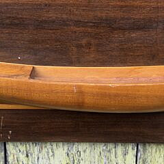Vintage Carved Half Hull Boat Model Plaque, 20th century