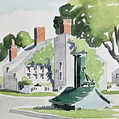 Scarce Doris and Richard Beer Nantucket Watercolor on Paper, “Sconset Pump”