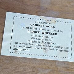 Eldred Wheeler Tiger Maple Sheraton Style One Drawer Night Stand Work Table, 20th century