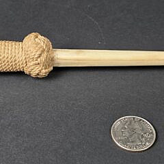Antique Sailor Made Macrame Fancy Ropework First Mates Bone Dagger, 19th century