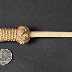 Antique Sailor Made Macrame Fancy Ropework First Mates Bone Dagger, 19th century