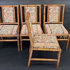 Set of Four Vintage Bamboo Side Chairs, 20th century