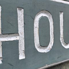 Vintage Carved and Painted “Elephant House”,Quarterboard Sign, 20th century