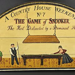 Vintage Carved and Painted Antique Style Snooker Billiards Trade Sign, 20th century