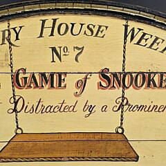 Vintage Carved and Painted Antique Style Snooker Billiards Trade Sign, 20th century