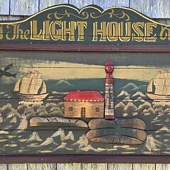 Carved and Painted Antique Style The Lighthouse Trade Sign