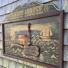  Carved and Painted Antique Style The Lighthouse Trade Sign