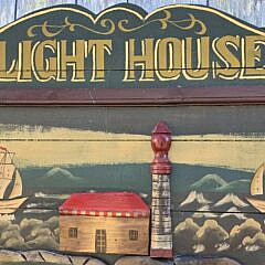  Carved and Painted Antique Style The Lighthouse Trade Sign