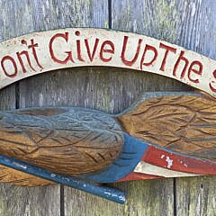 Vintage Paint Decorated Metal Bellamy Style Eagle Wall Plaque, 20th Century