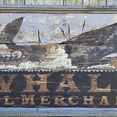 American Folk Art Antique Style Nantucket Whale Oil Merchant Trade Sign