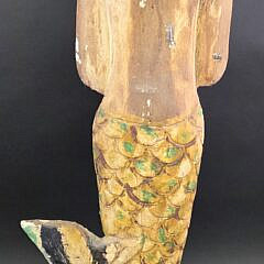 Vintage Carved and Painted Mermaid Ships Figurehead Statue, 20th century 