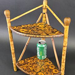 Antique English Bamboo Two-Tier Table Top Etagere Bookshelf, 19th century