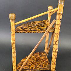Antique English Bamboo Two-Tier Table Top Etagere Bookshelf, 19th century