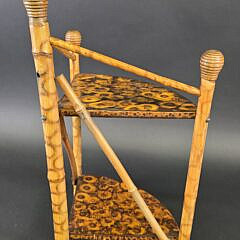 Antique English Bamboo Two-Tier Table Top Etagere Bookshelf, 19th century