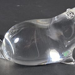 Signed Steuben Clear Crystal Figural Beaver Figurine