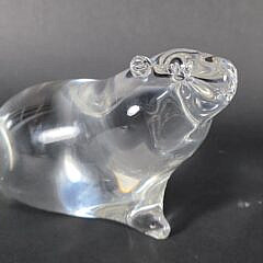 Signed Steuben Clear Crystal Figural Beaver Figurine