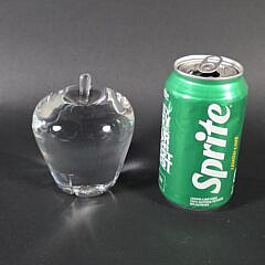 Signed Steuben Clear Crystal Apple Figurine Paperweight, 20th century