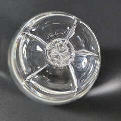 Signed Steuben Clear Crystal Apple Figurine Paperweight, 20th century