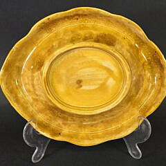 Antique French Floral Majolica Oval Platter Under Plate