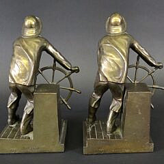Pair of Jennings Brothers Bronze Clad Figural Gloucester Fisherman Bookends, 20th century