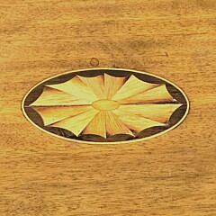 Antique Satinwood Fan Inlaid Oval Serving Tray
