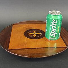Antique Multiwood Inlaid Lazy Susan Dumbwaiter, 19th century