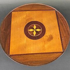 Antique Multiwood Inlaid Lazy Susan Dumbwaiter, 19th century