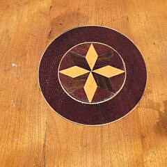 Antique Multiwood Inlaid Lazy Susan Dumbwaiter, 19th century