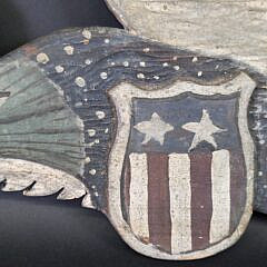 Vintage Antique Style Carved and Painted American Eagle Wall Plaque Sign, 20th century