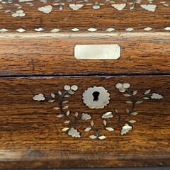 Antique Mother of Pearl Inlaid Rosewood Box, 19th century