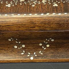 Antique Mother of Pearl Inlaid Rosewood Box, 19th century
