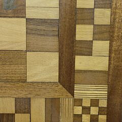 Vintage Multiwood Inlaid Gameboard, 20th century