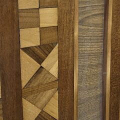 Vintage Multiwood Inlaid Gameboard, 20th century