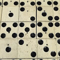 Complete Set of Antique Sailor Made Bone and Ebony Dominoes, 19th century