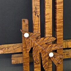 Vintage Tiger Maple Adirondack Tramp Art Criss Cross Frame, 20th century