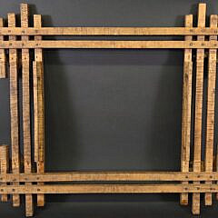 Vintage Tiger Maple Adirondack Tramp Art Criss Cross Frame, 20th century