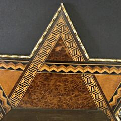 Antique Tumbling Block Inlaid Wall Bracket Shelf, 19th century