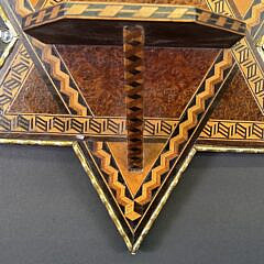 Antique Tumbling Block Inlaid Wall Bracket Shelf, 19th century