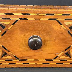 Antique Multiwood Inlaid Compartmentalized Storage Box, 19th century
