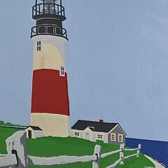 Scarce Eric Holch Artist’s Proof Nantucket Silk Screen, “Sankaty Head Lighthouse”, 20th century