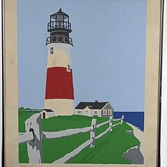 Scarce Eric Holch Artist’s Proof Nantucket Silk Screen, “Sankaty Head Lighthouse”, 20th century