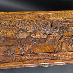 Antique Chinese Export Brass Bound Camphorwood Trunk, 19th Century