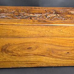 Antique Chinese Export Brass Bound Camphorwood Trunk, 19th Century